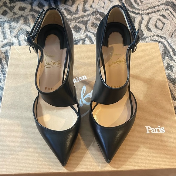 Christian Louboutin Sharpeta 100 Nappa Shiny Black - Picture 1 of 10